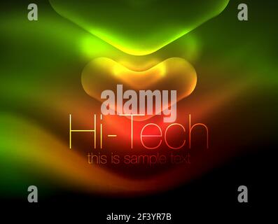 Blurred arrows in dark space. Neon pointers, glass glossy design, abstract shiny techno background, web banner. Blurred arrows in dark space. Neon pointers, glass glossy design, abstract shiny techno background, web banner, vector illustration Stock Vector
