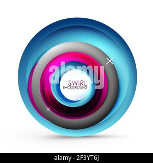 Spiral swirl flowing lines 3d vector abstract background. Spiral swirl flowing lines 3d vector abstract background. Vector illustration Stock Vector