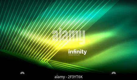 Shiny straight lines on dark background, techno digital modern template. Shiny straight lines on dark background, techno digital modern template. Vector background Stock Vector