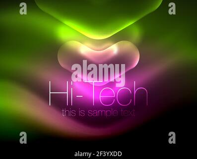 Blurred arrows in dark space. Neon pointers, glass glossy design, abstract shiny techno background, web banner. Blurred arrows in dark space. Neon pointers, glass glossy design, abstract shiny techno background, web banner, vector illustration Stock Vector