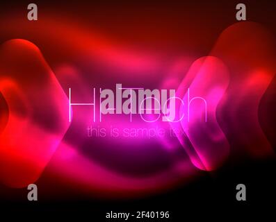 Blurred arrows in dark space. Neon pointers, glass glossy design, abstract shiny techno background, web banner. Blurred arrows in dark space. Neon pointers, glass glossy design, abstract shiny techno background, web banner, vector illustration Stock Vector