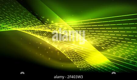 Smooth light effect, straight lines on glowing shiny neon dark background. Energy technology idea. Smooth light effect, straight lines on glowing shiny neon dark background. Energy technology idea. Vector illustration Stock Vector