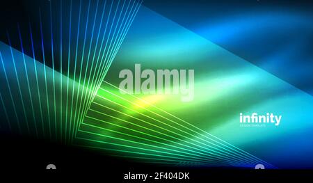 Shiny straight lines on dark background, techno digital modern template. Shiny straight lines on dark background, techno digital modern template. Vector background Stock Vector