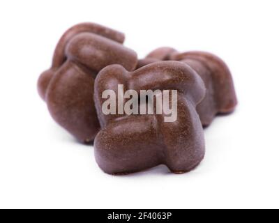Group of chocolate candies isolated on white background Stock Photo