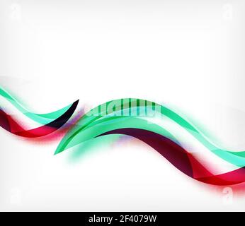 Vector colorful wavy stripe on white background with blurred effects. Vector digital techno abstract background. Vector colorful wavy stripe on white background with blurred effects. Vector digital techno abstract background template Stock Vector