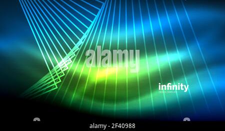 Shiny straight lines on dark background, techno digital modern template. Shiny straight lines on dark background, techno digital modern template. Vector background Stock Vector