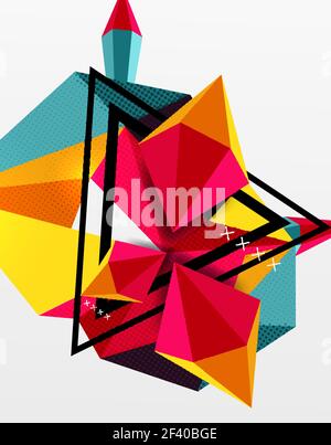 3d polygonal elements abstract background. 3d polygonal elements abstract background, textured vector modern template Stock Vector