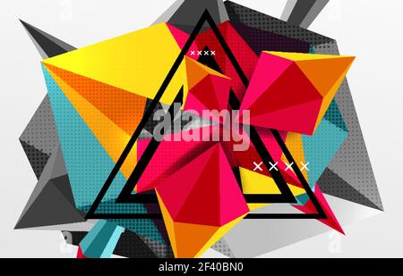 3d polygonal elements abstract background. 3d polygonal elements abstract background, textured vector modern template Stock Vector