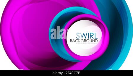 Spiral swirl flowing lines 3d vector abstract digital motion background design. Rotating concept. Spiral swirl flowing lines 3d vector abstract digital motion background design. Rotating concept. Vector illustration Stock Vector