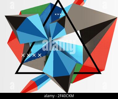 3d polygonal elements abstract background. 3d polygonal elements abstract background, textured vector modern template Stock Vector
