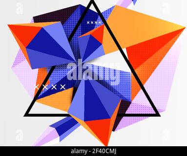 3d polygonal elements abstract background. 3d polygonal elements abstract background, textured vector modern template Stock Vector