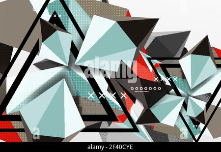 3d polygonal elements abstract background. 3d polygonal elements abstract background, textured vector modern template Stock Vector