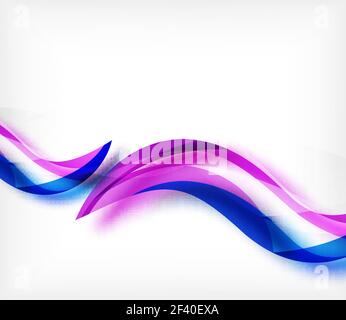 Vector colorful wavy stripe on white background with blurred effects. Vector digital techno abstract background. Vector colorful wavy stripe on white background with blurred effects. Vector digital techno abstract background template Stock Vector