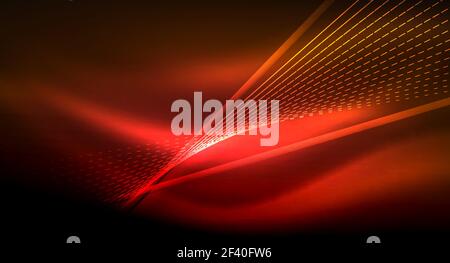 Smooth light effect, straight lines on glowing shiny neon dark background. Energy technology idea. Smooth light effect, straight lines on glowing shiny neon dark background. Energy technology idea. Vector illustration Stock Vector