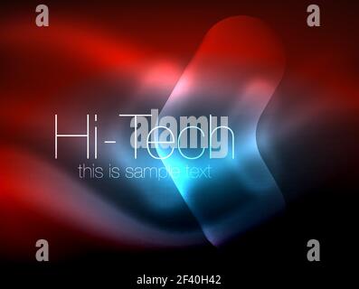 Blurred arrows in dark space. Neon pointers, glass glossy design, abstract shiny techno background, web banner. Blurred arrows in dark space. Neon pointers, glass glossy design, abstract shiny techno background, web banner, vector illustration Stock Vector