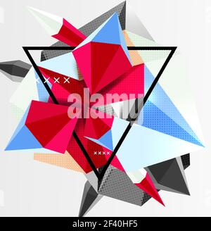 3d polygonal elements abstract background. 3d polygonal elements abstract background, textured vector modern template Stock Vector