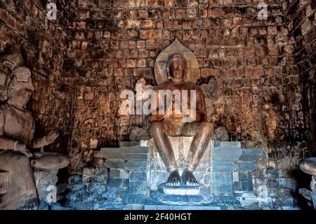 Buddha statue in Mendut temple, Central Java, Indonesia. Stock Photo