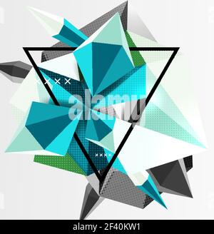 3d polygonal elements abstract background. 3d polygonal elements abstract background, textured vector modern template Stock Vector