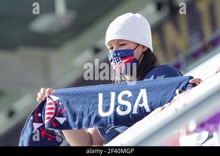 Orlando, Florida, USA, February 21, 2021, US Women's National Team fan during the SheBelieves Cup at Exploria Stadium  (Photo Credit:  Marty Jean-Louis) Stock Photo