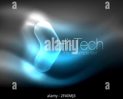 Blurred arrows in dark space. Neon pointers, glass glossy design, abstract shiny techno background, web banner. Blurred arrows in dark space. Neon pointers, glass glossy design, abstract shiny techno background, web banner, vector illustration Stock Vector