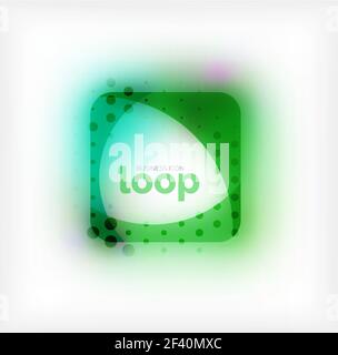 Vector square loop business symbol, geometric icon created of waves, with blurred shadow. Vector square loop business symbol, geometric icon created of waves, with blurred shadow. Isolated illustration Stock Vector