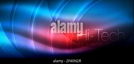 Glossy light effect neon glowing waves, shiny lights. Glossy light effect neon glowing waves, shiny lights. Digital techno futuristic abstract background, vector illustration Stock Vector