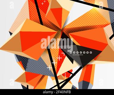3d polygonal elements abstract background. 3d polygonal elements abstract background, textured vector modern template Stock Vector
