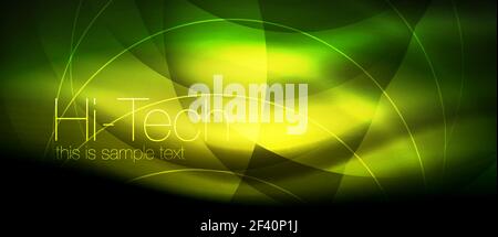 Glossy light effect neon glowing waves, shiny lights. Glossy light effect neon glowing waves, shiny lights. Digital techno futuristic abstract background, vector illustration Stock Vector