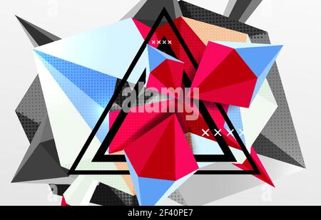 3d polygonal elements abstract background. 3d polygonal elements abstract background, textured vector modern template Stock Vector