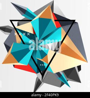 3d polygonal elements abstract background. 3d polygonal elements abstract background, textured vector modern template Stock Vector