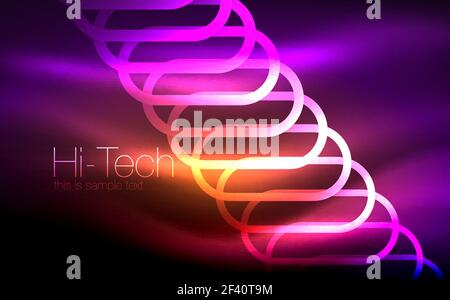 Glowing ellipses dark background, waves and swirl, neon light effect, shiny vector magic effects. Glowing ellipses dark background, waves and swirl, neon light effect, shiny magic effects. Vector illustration Stock Vector