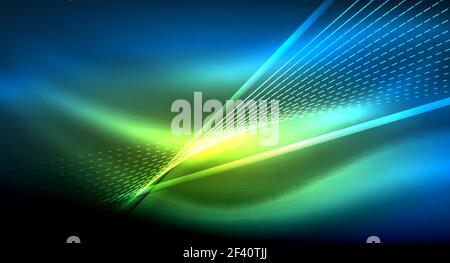 Bright neon grid lines glowing background with 80s style Stock Vector ...