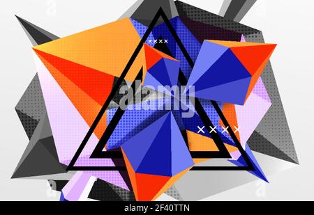 3d polygonal elements abstract background. 3d polygonal elements abstract background, textured vector modern template Stock Vector