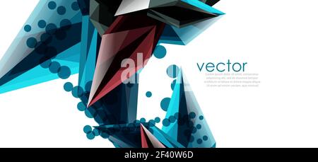 Color glass crystals on white background, geometric abstract composition with glass gemstones and copyspace, background template. Vector color glass crystals on white background, geometric abstract composition with glass gemstones and copyspace, background template Stock Vector