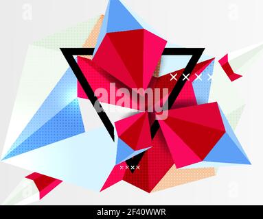 3d polygonal elements abstract background. 3d polygonal elements abstract background, textured vector modern template Stock Vector