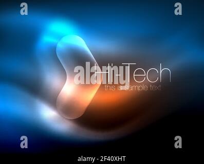 Blurred arrows in dark space. Neon pointers, glass glossy design, abstract shiny techno background, web banner. Blurred arrows in dark space. Neon pointers, glass glossy design, abstract shiny techno background, web banner, vector illustration Stock Vector