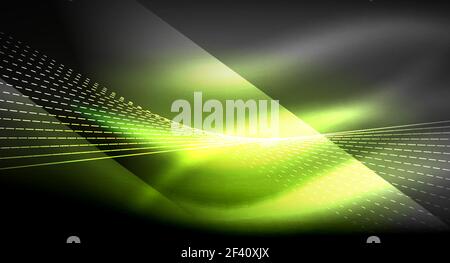 Smooth light effect, straight lines on glowing shiny neon dark background. Energy technology idea. Smooth light effect, straight lines on glowing shiny neon dark background. Energy technology idea. Vector illustration Stock Vector