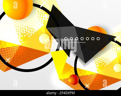 Vector color geometric abstract composition, triangular and polygonal design elements, digital background. Vector color geometric abstract composition, triangular and polygonal design elements, digital techno background Stock Vector