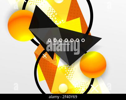 Vector color geometric abstract composition, triangular and polygonal design elements, digital background. Vector color geometric abstract composition, triangular and polygonal design elements, digital techno background Stock Vector