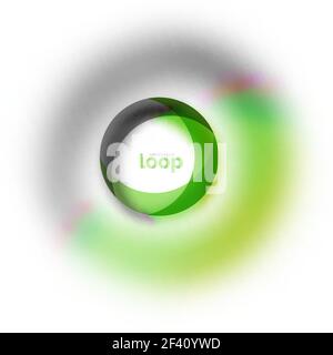 Loop circle business icon, created with glass transparent color shapes. Loop circle business icon, created with glass transparent color shapes. Vector abstract round design Stock Vector