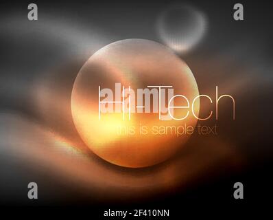 Blurred neon glowing circle, hi-tech modern bubble template, techno glowing glass round shapes or spheres. Geometric abstract background. Blurred neon glowing circle, hi-tech modern bubble template, techno glowing glass round shapes or spheres. Geometric abstract background. Vector illustration Stock Vector