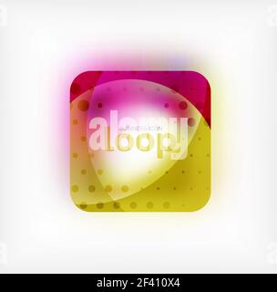 Vector square loop business symbol, geometric icon created of waves, with blurred shadow. Vector square loop business symbol, geometric icon created of waves, with blurred shadow. Isolated illustration Stock Vector