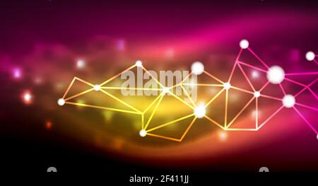 Shiny stars, neon glowing digital connected light dots. Shiny stars, neon glowing digital connected light dots. Vector technology abstract background Stock Vector