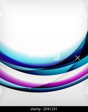 Glossy wave vector background with light and shadow effects, white cross shapes. Glossy wave vector background with light and shadow effects, white cross shapes. Template for web banner, business or technology presentation background or elements, vector illustration Stock Vector