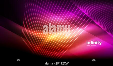 Shiny straight lines on dark background, techno digital modern template. Shiny straight lines on dark background, techno digital modern template. Vector background Stock Vector