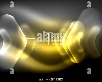 Blurred arrows in dark space. Neon pointers, glass glossy design, abstract shiny techno background, web banner. Blurred arrows in dark space. Neon pointers, glass glossy design, abstract shiny techno background, web banner, vector illustration Stock Vector