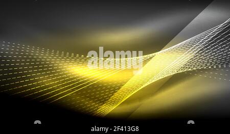 Smooth light effect, straight lines on glowing shiny neon dark background. Energy technology idea. Smooth light effect, straight lines on glowing shiny neon dark background. Energy technology idea. Vector illustration Stock Vector