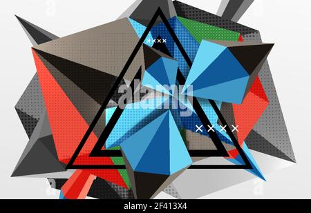 3d polygonal elements abstract background. 3d polygonal elements abstract background, textured vector modern template Stock Vector