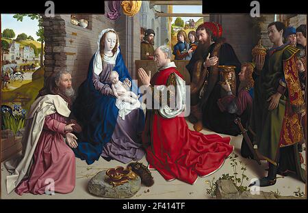Hugo van der Goes - Adoration Kings Monforte Altar C 1470 Stock Photo