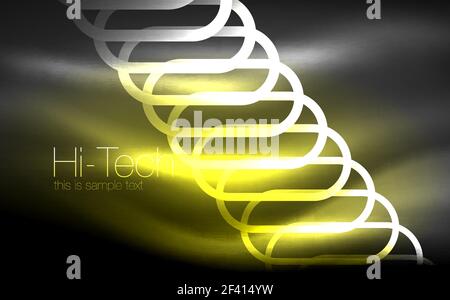 Glowing ellipses dark background, waves and swirl, neon light effect, shiny vector magic effects. Glowing ellipses dark background, waves and swirl, neon light effect, shiny magic effects. Vector illustration Stock Vector